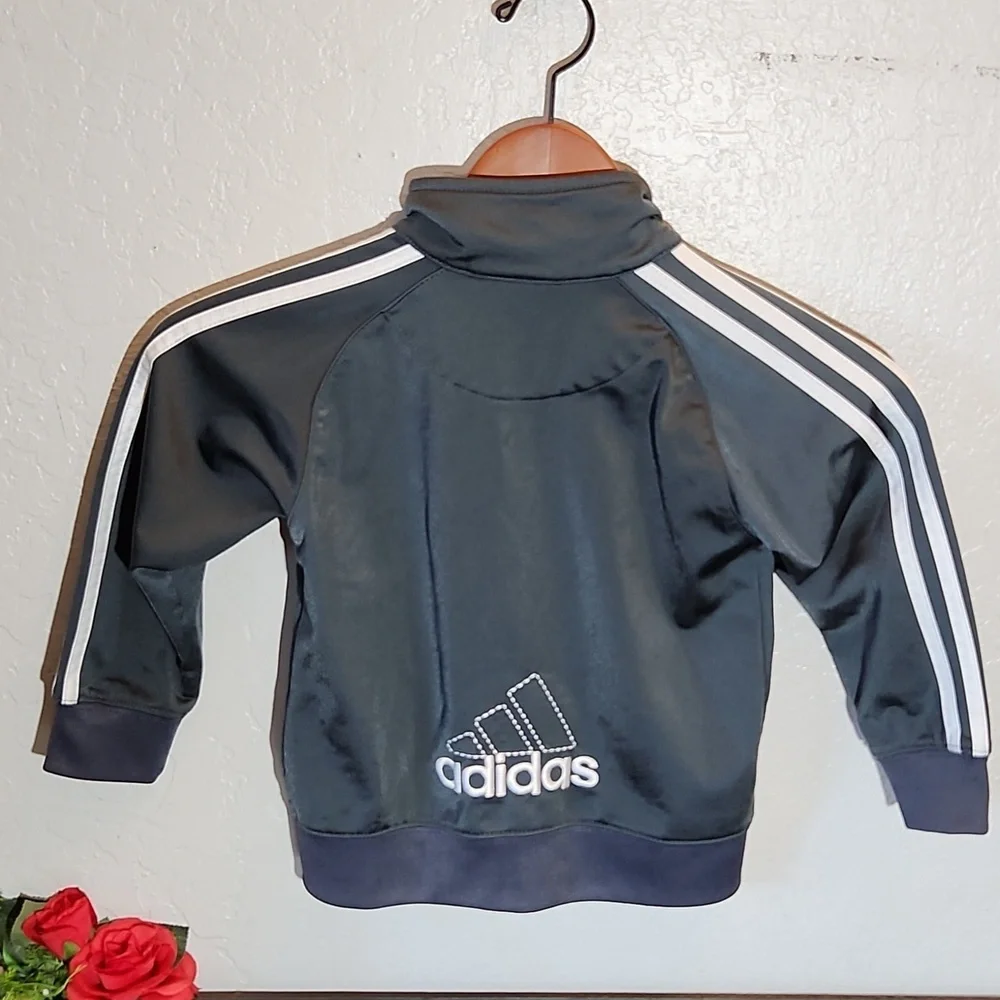 ADIDAS Zip Up Track Jacket Embroidered 3 Stripe 4T